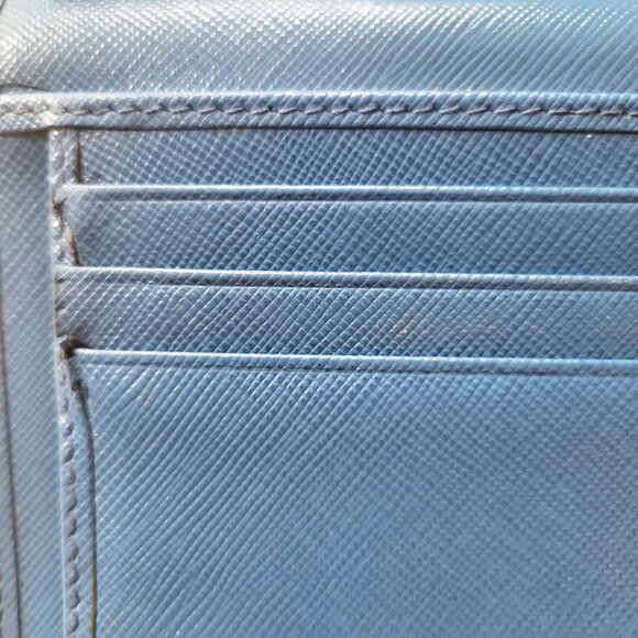 Authentic Prada Blue Saffiano Unisex Tri-fold Wallet in Box - Picture 7 of 8